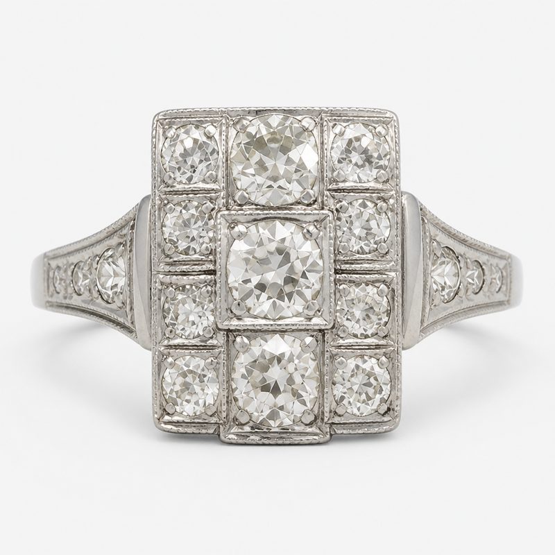Art Deco diamond cluster ring