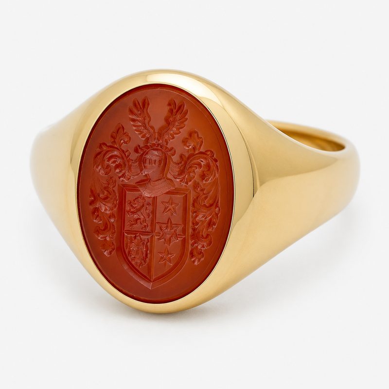 carnelian intaglio signet ring