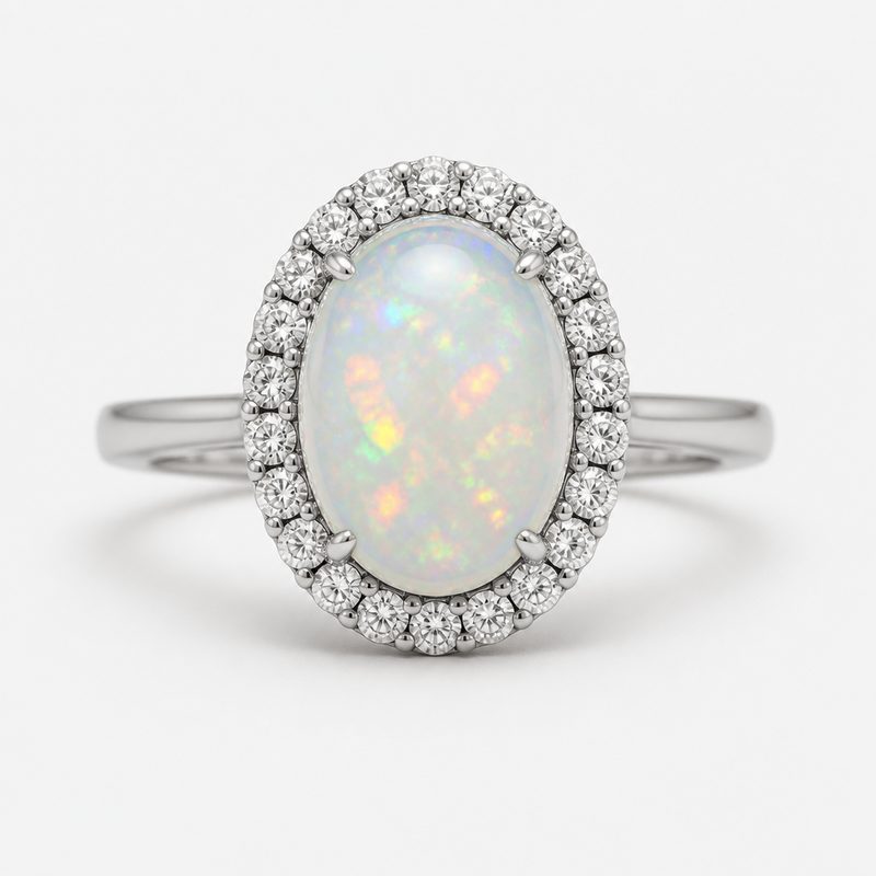 opal and diamond ring