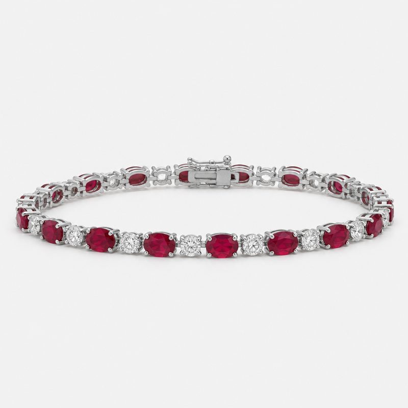 ruby and diamond line bracelet