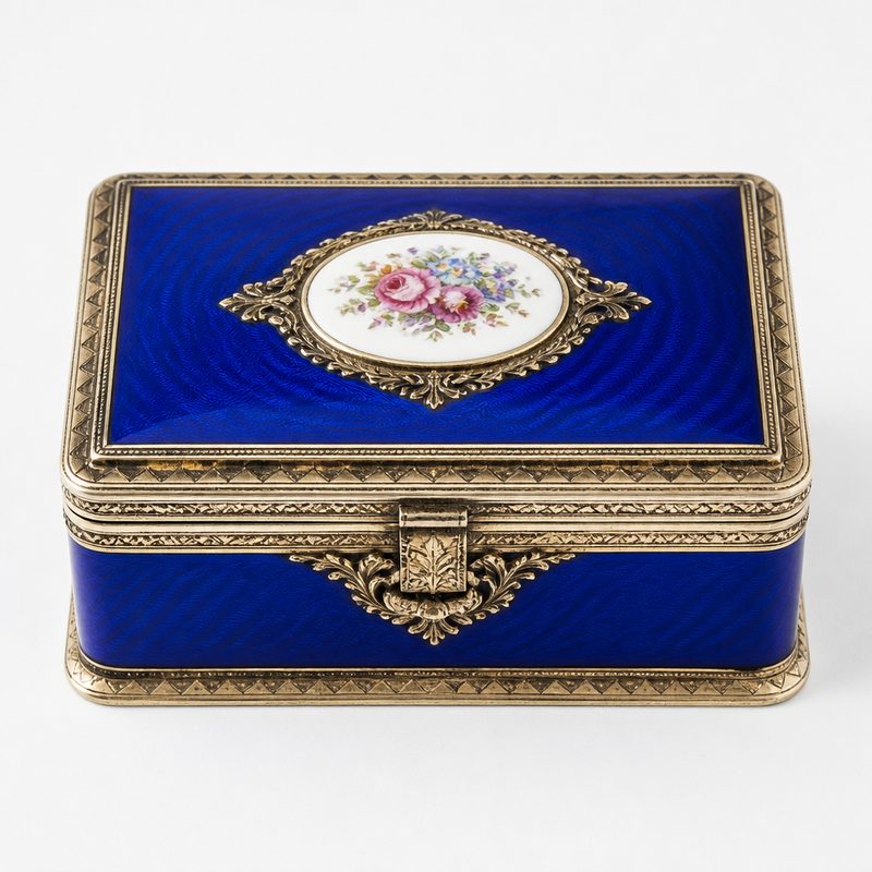 enamelled silver box