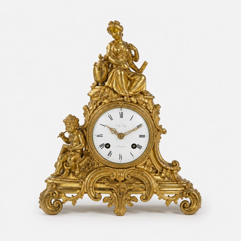 gilt-bronze mantel clock
